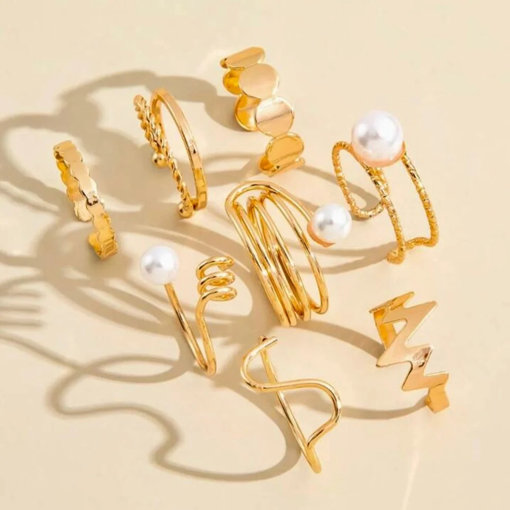 Ladies 8 piece  ring set. - Picture 2 of 5